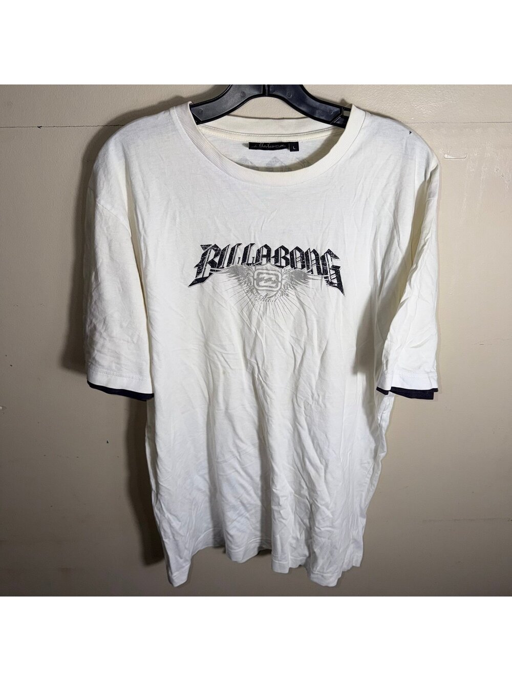 Billabong Graphic T-Shirt Mens LG White Short Sleeve Vtg y2k 90s Rare